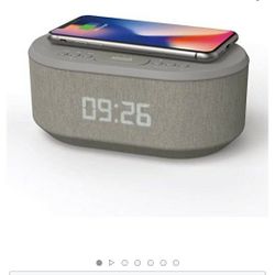 Bedside Radio Alarm Clock With USB Charger,  Bluetooth Speaker And  Wireless Charging