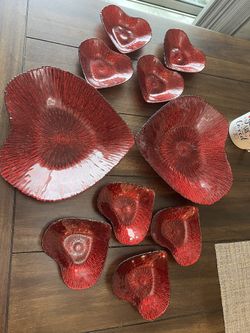 Valentine Ruby Dishes Set 10 Pieces