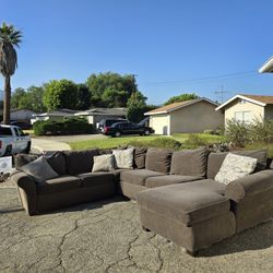 Delivery Available! Dark Gray Sectional Couch Sofa Chaise 