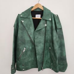 BATS Green Leather Jacket - One Size