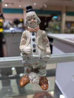 Hand Painted Ceramic Clown Figurine Decorative Collectible Circus Display Art