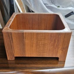 Mid Century  Dansk Jens Quistgaard Square Teak Wood Salad Bowl

