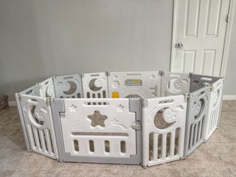 Baby Playpen with Gate and Activity Panel