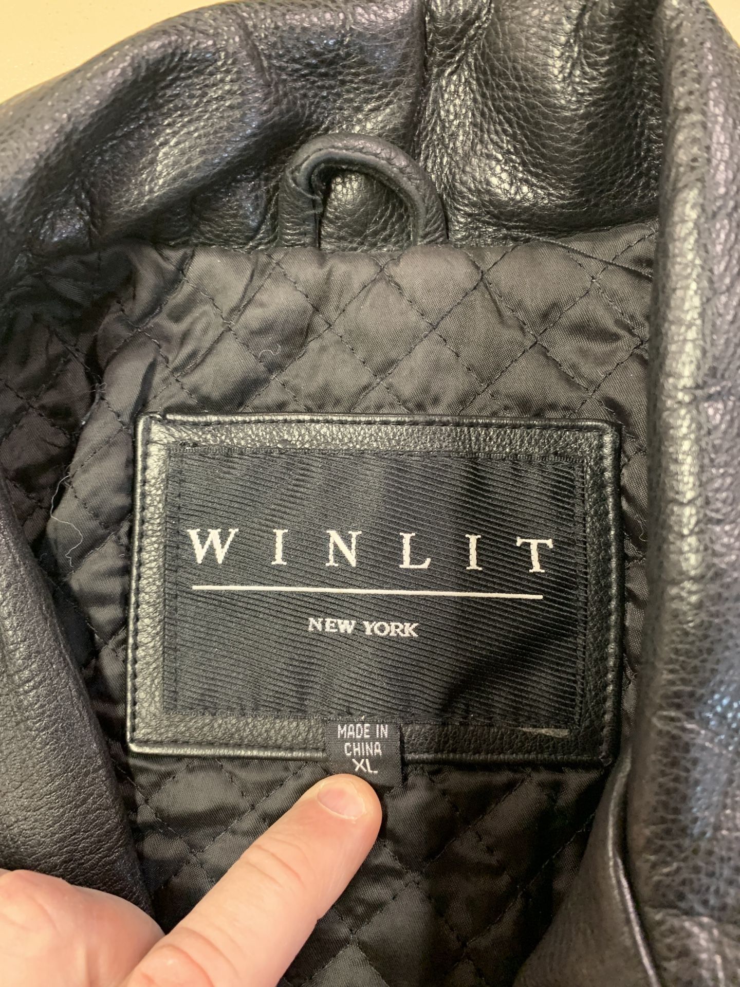 Winlit leather cheap jacket