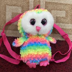 Girls TY Rainbow 🌈 Owl Bookbag Purse