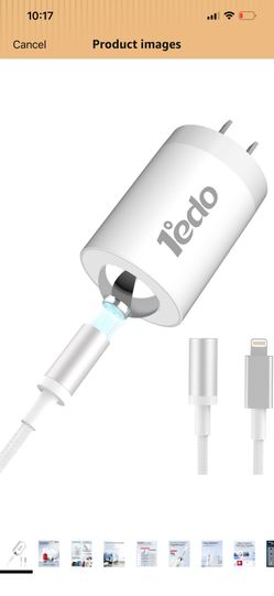 Magnetic for iPhone Charger,1°edo 20W Fast Charger Block with 6FT Cable Innovative Magnetic to Lightning Cable for iPhone 14/13/12/11/Xs Max/XR/X (Whi