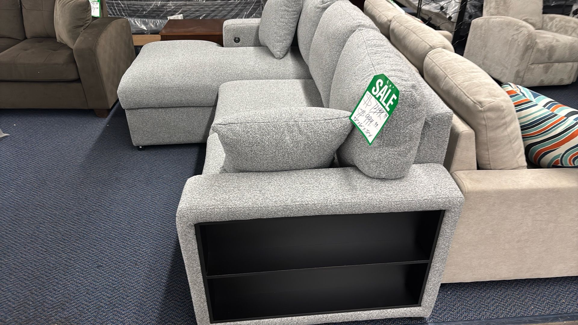 Couch With Shelf’s And Charging