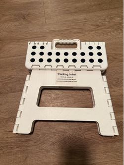 Foldable Plastic Step Stool (White/Black) - Like New
