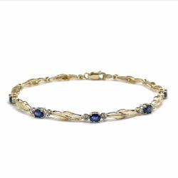 Blue Stone Gold Bracelet 10K YG EPJ026313