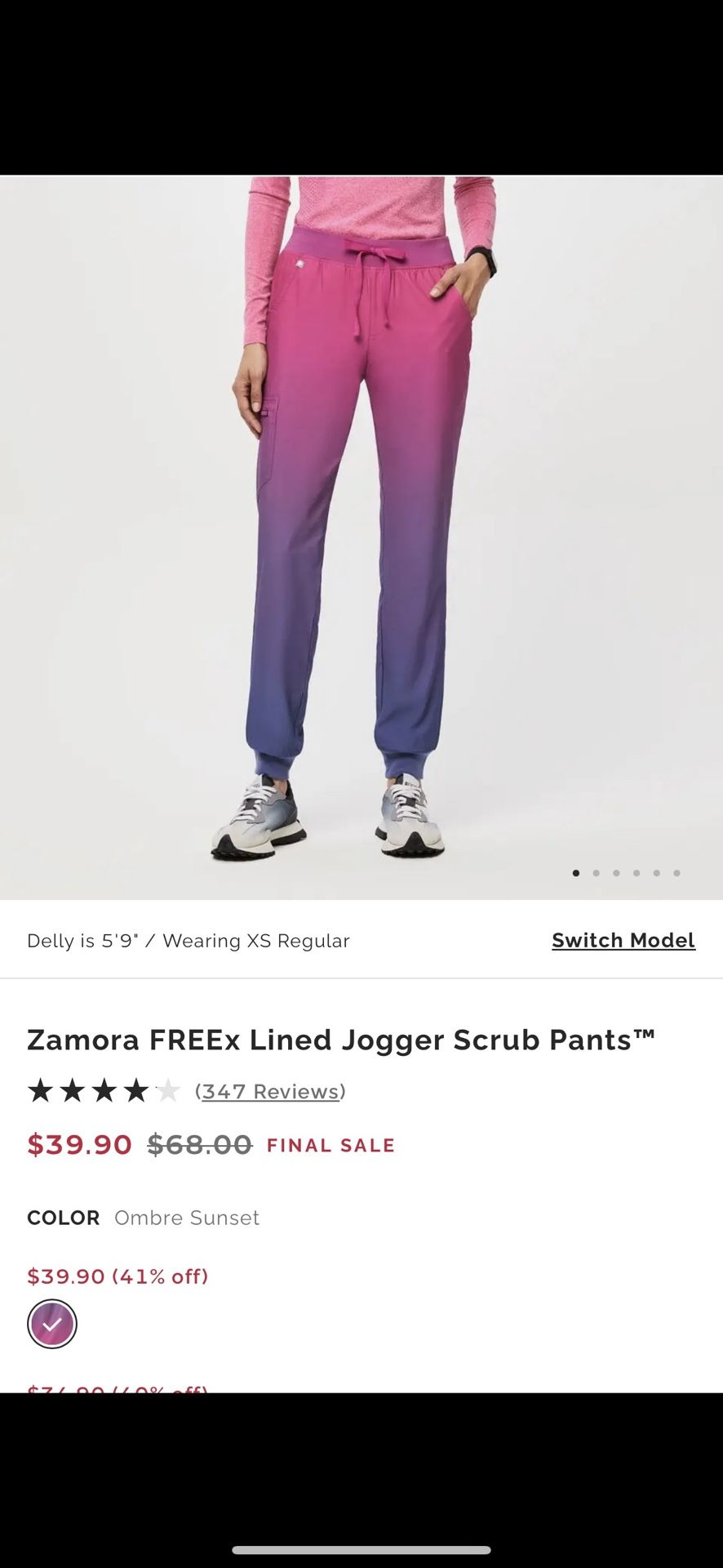 Figs Ombré Zamora Scrub Pant Size S