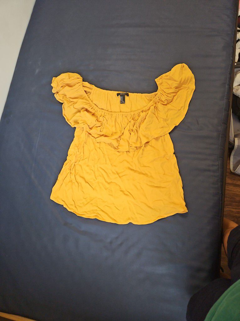 Forever 21 Yellow Off Shoulder 