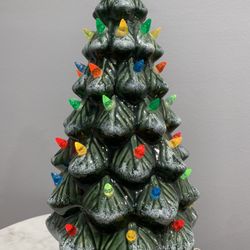 Vintage Lighted Ceramic Christmas Tree