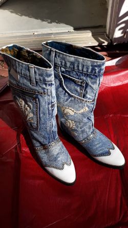 Denim Jean Western Boots!Womens!