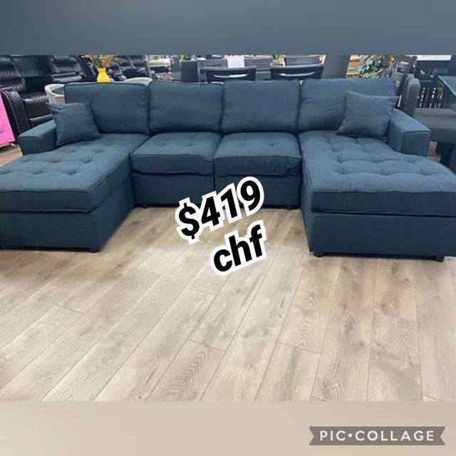 Living Room Double Chaise Sectional Sofa