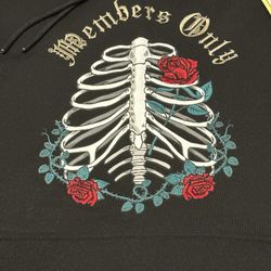MEMBERS ONLY Skeleton / Rose Hoodie Size Medium NEW