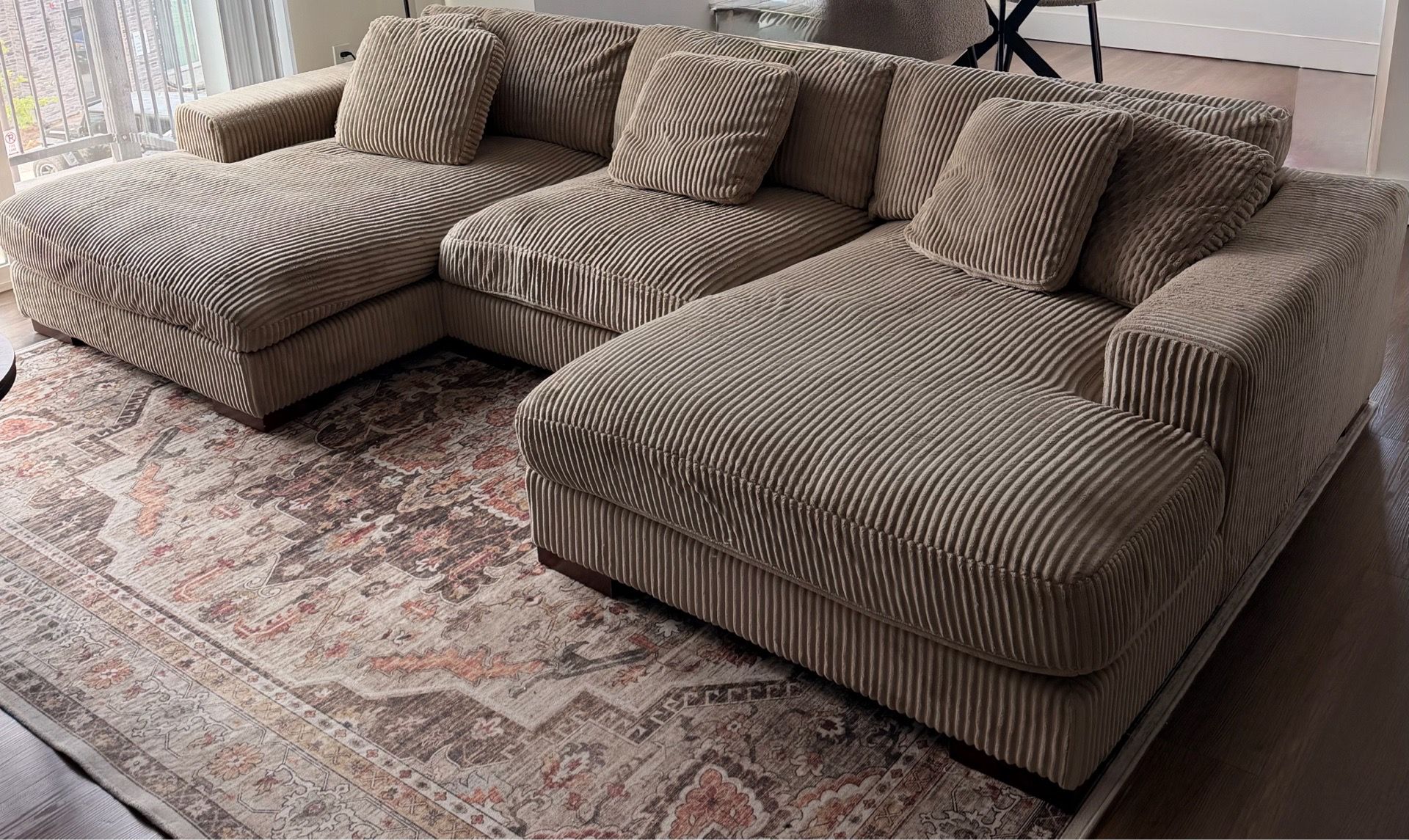 Plush Sectional & Pillows