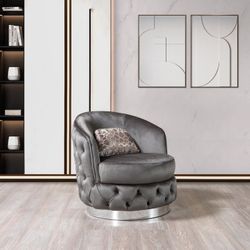 Lupino Gray Velvet Chair