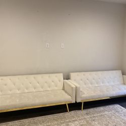White Couches ( Convert Into Futon Beds Too) 