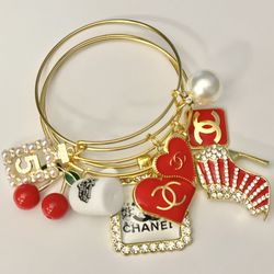 Red Bangle Stack Set 
