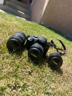 Canon EOS Rebel T7 with EF-S 18-55mm Lens, Bag, etc.