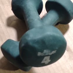Set Of Two Bollinger Brand 4 Lb Blue Dumbbell Weights