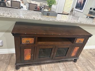 Solid wood tv console