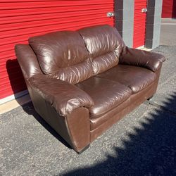 Brown Leather Couch Loveseat 