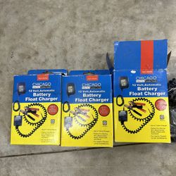 Lot of 4 Chicago Electric 12 Volt Automatic Battery Float Charger Item 
