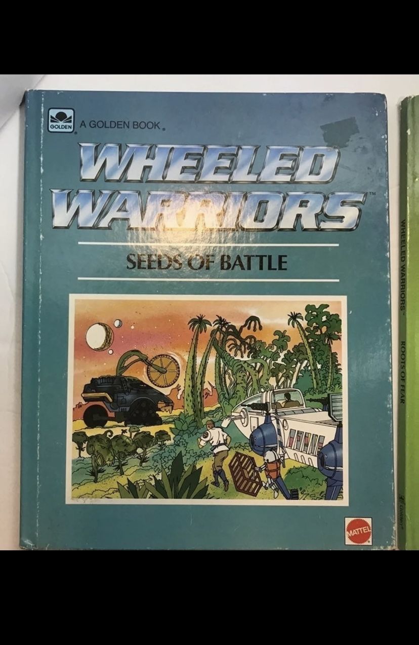 Wheeled Warriors 3 Hardcover Picture Book Lot Golden Book Mattel 80's Cartoon