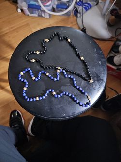 Real Lapis And Onyx Necklace 