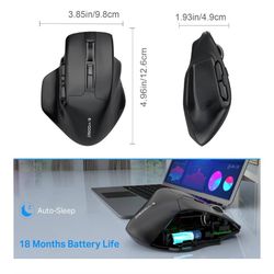 E-YOOSO Large Wireless Mouse for Big Hands, X-31 Cordless Ergo Computer Mouse, 6 Buttons, 5-Level 4800 DPI, 18 Months Battery Life