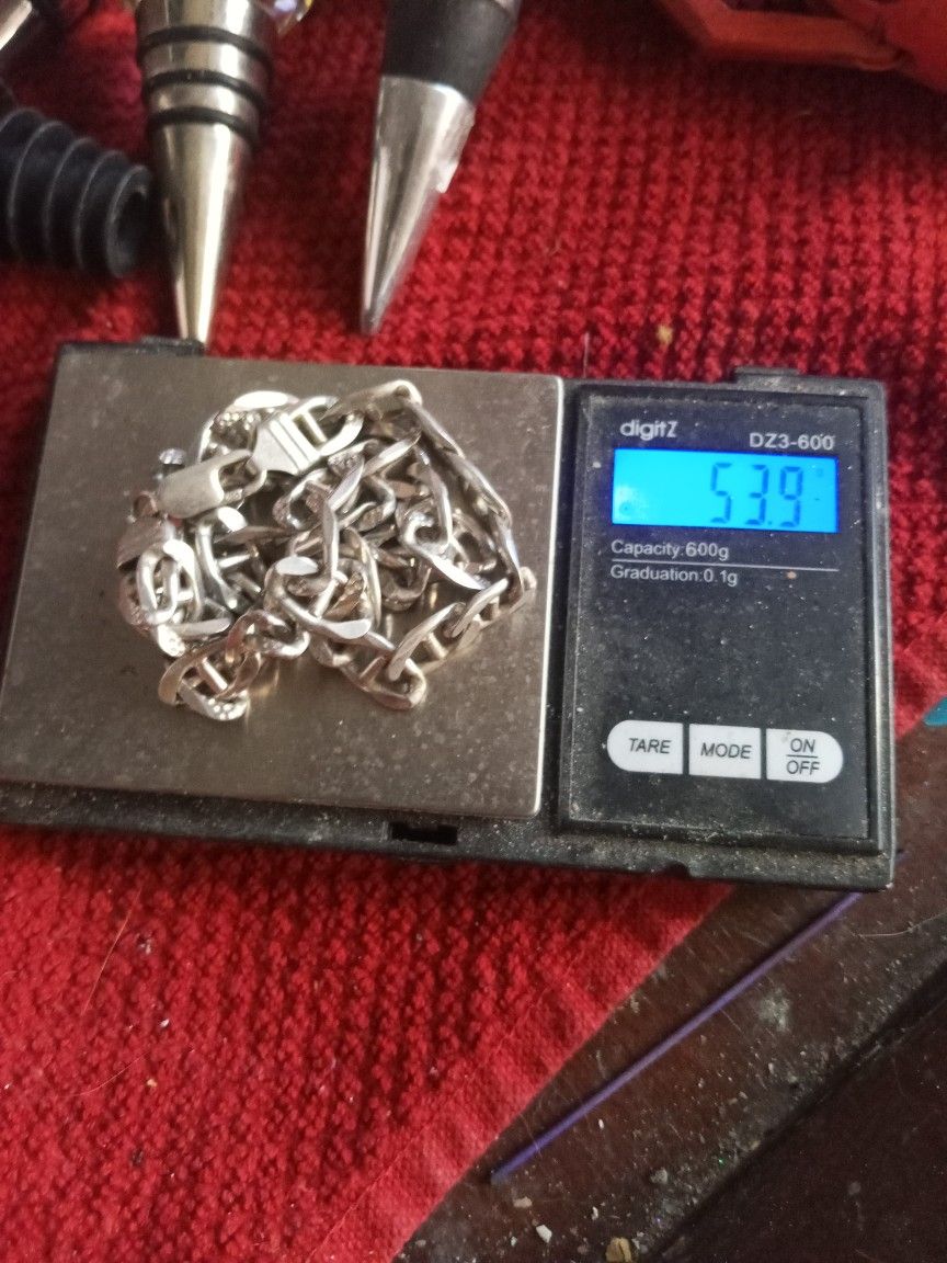 Sterling Silver Heavy Chain Weighs 53.9 Grams Of ITALY Real Silver 20 Inches Long StamPed Both Ends ITALY 925