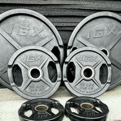 Rubber Coated Olympic Weights For Home Gym Weight Set 