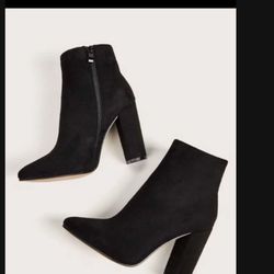 Beautiful Black Ankle Boots Size 6. Worn Once For Pics Literally Like New See My Page Tons More 