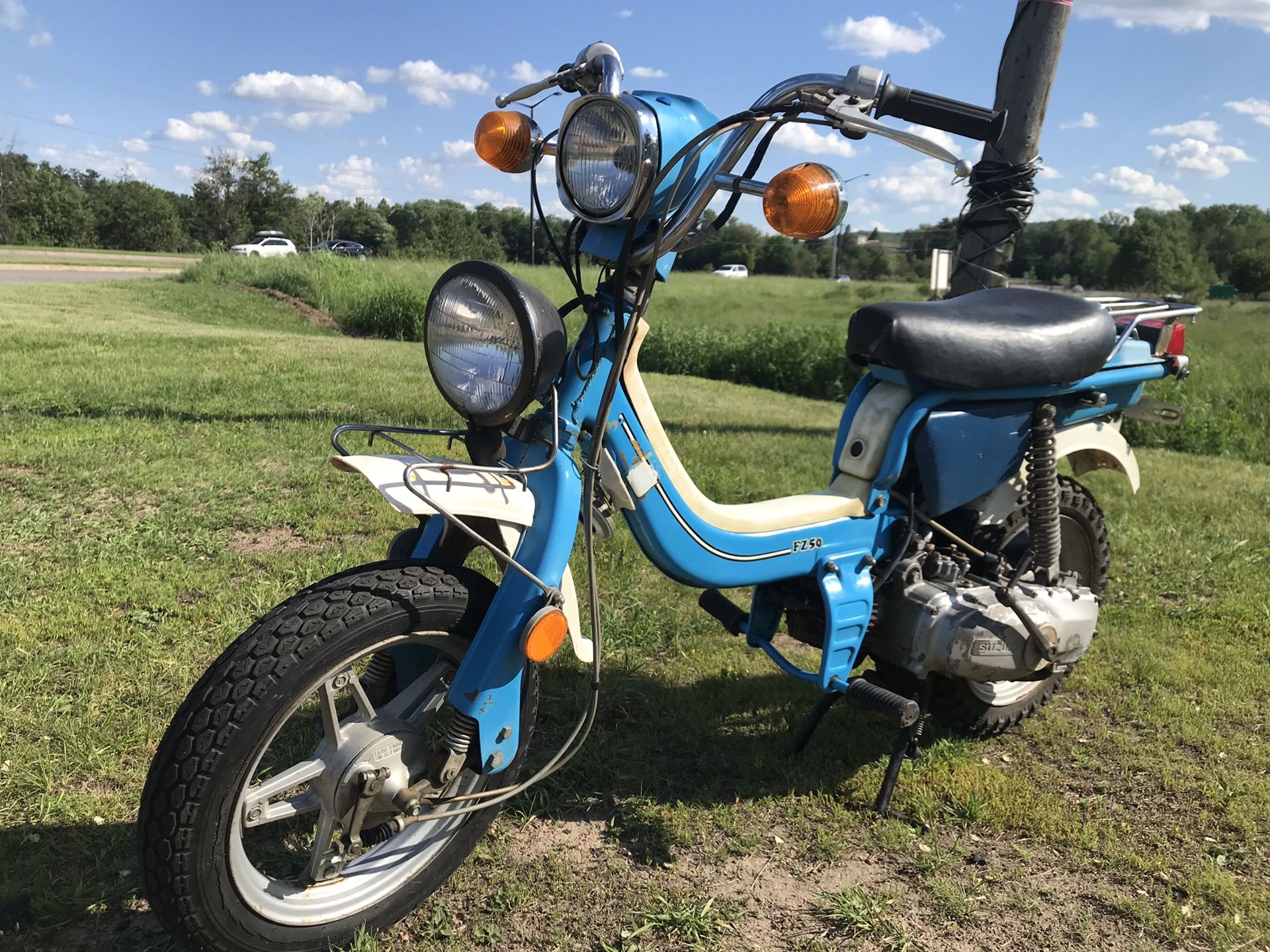 85 Suzuki fz50 moped fast!
