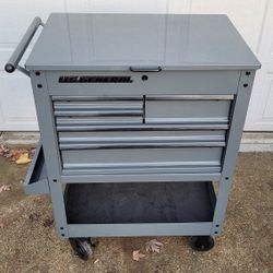 U.S. GENERAL 30 in. 5 Drawer Mechanics Cart, Slate Gray