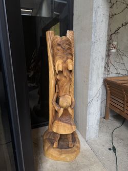 MEGAS SALE! Solid Wood Horse & Girl Sculpture ( Save $899)