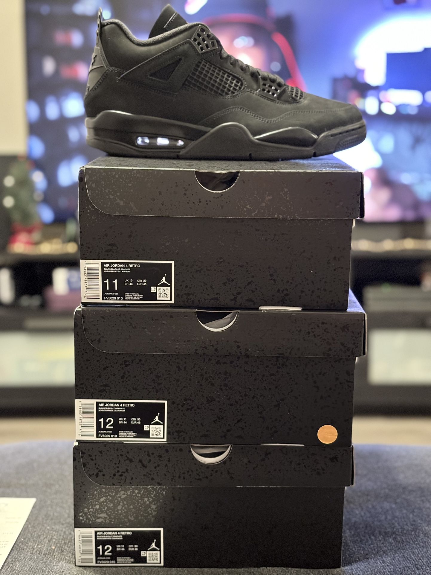 Nike Air Jordan Retro 4 IV Black Cat 2025 New With Receipt. $320 Cash 💰  Size 11 & 12 Left 