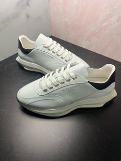 Men’s 11.5- Kurt Geiger London Gaspar Leather Low Top Sneakers White/Black