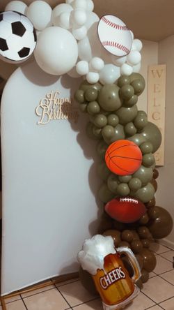 Backdrop with balloon garland
