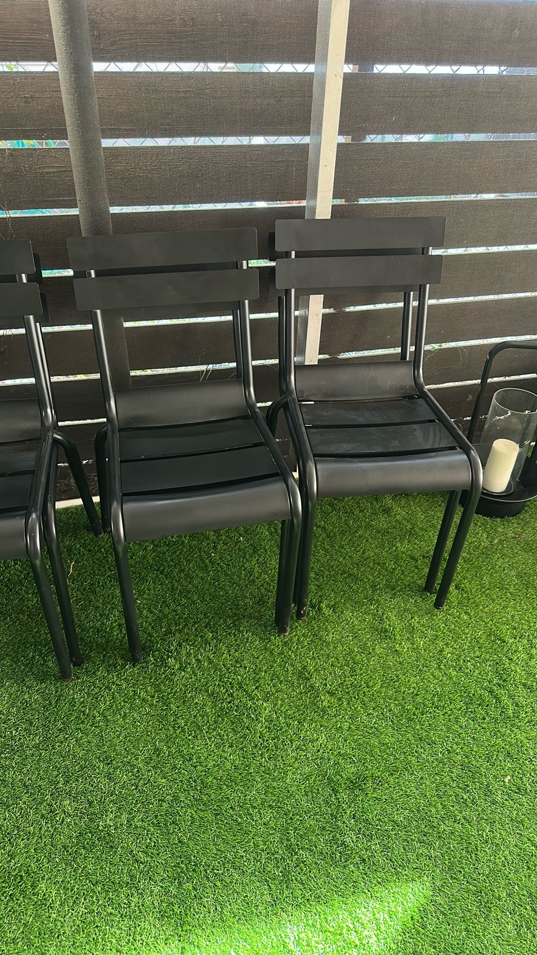 Outdoor Metal Chairs - Oneridge Powder Coated Steel Outdoor Stacking Dining Side Chair (Set of 4)