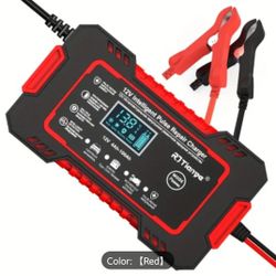 12V 6A Smart Pulse Charger for 4-100Ah Batteries - LCD Display, Temperature Comp