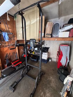 Pull up/dip/push up/ab station