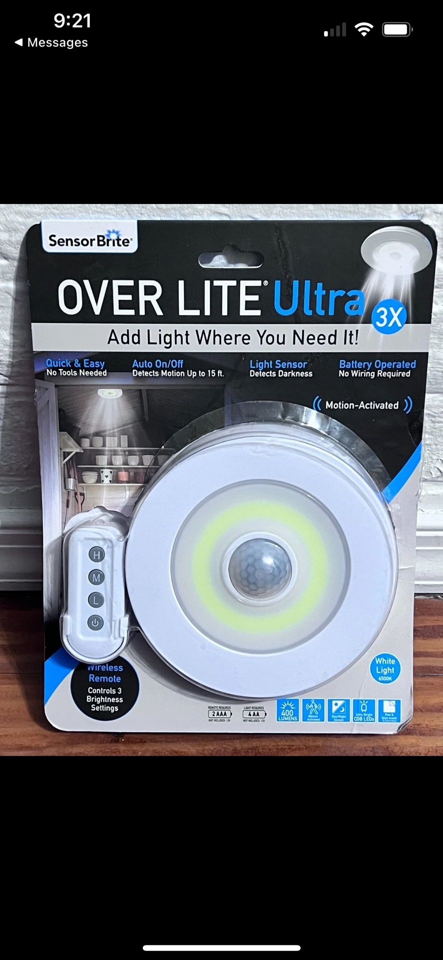 Sensor Brite OLU-CD4 Ultra-Overhead Motion Activated LED Night Light Bulb