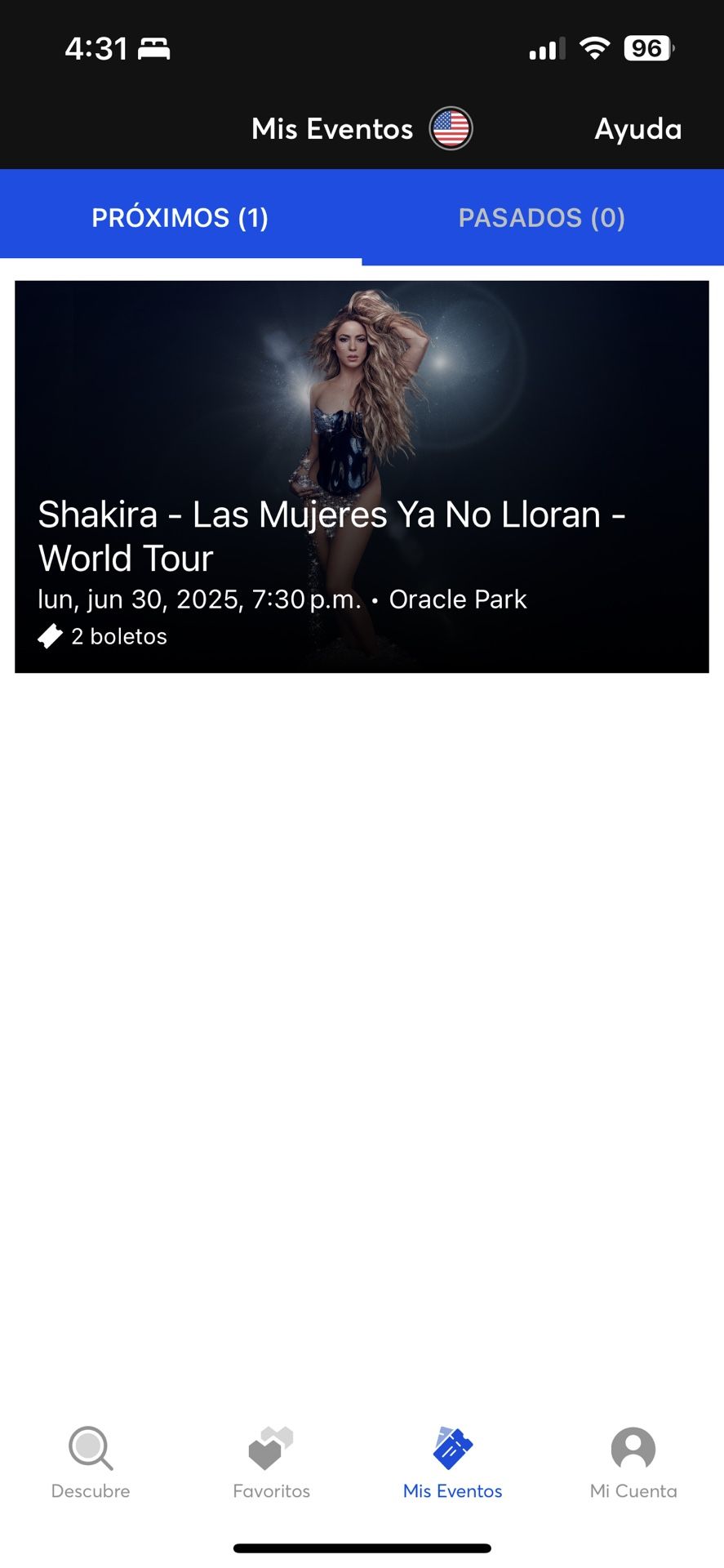 Ticket Shackira-Las Mujeres No Lloran 