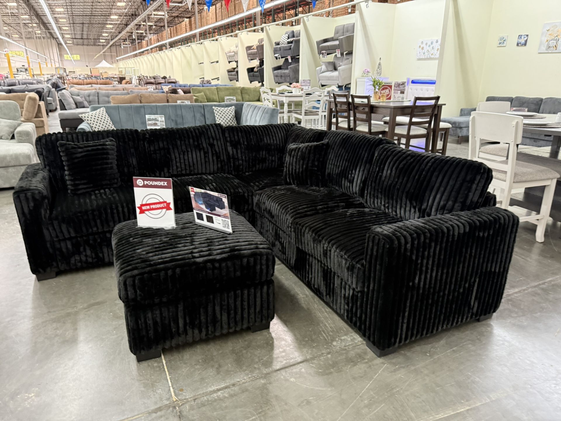 New Black Sectional