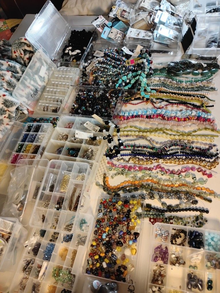 Huge Lot Jewelry Findings & Glass Beads