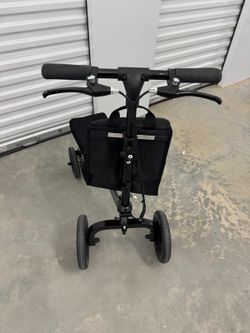 All-Terrain Folding Knee Cart for Adults for Foot Surgery, Adjustable Knee Cart with Basket, Knee Crutch Alternative for Broken Leg and Ankle Injuries