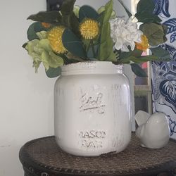 Large White Porcelain Mason Jar