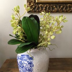 Garden artificial orchid flowers stems 27”h 3 available NEW